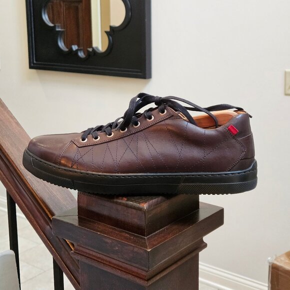 Marc Joseph Men's 'Akron St' Leather Dress Sneakers, Brown, Sz 12 (with box) - Picture 9 of 16